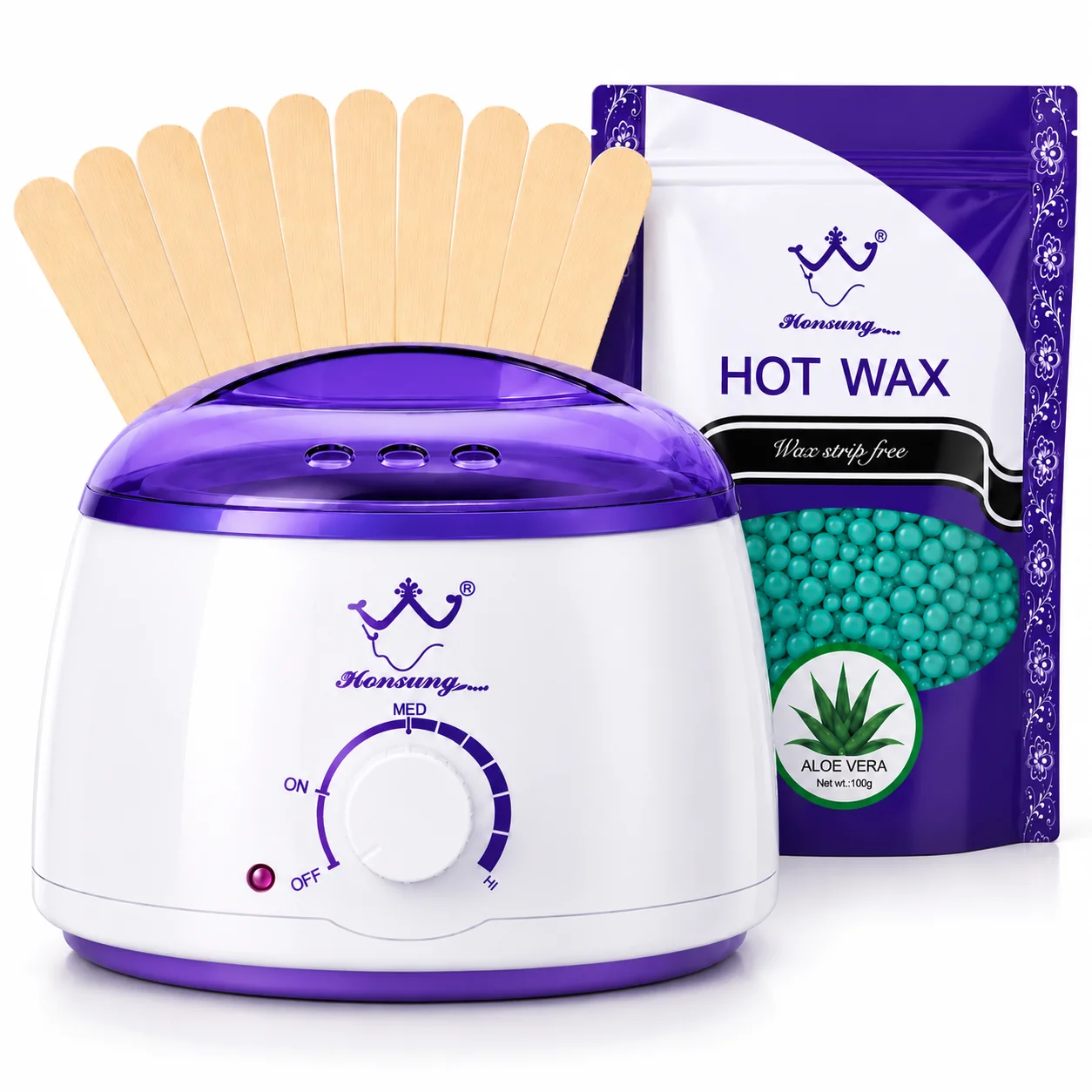 Стартовий набір для депіляції 3в1 Pro-Wax 100W із воском у гранулах та шпателями